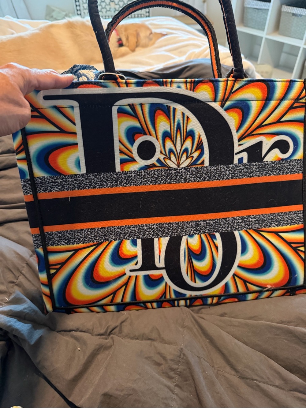 Chr*st*an Di*r Multicolor Patterned Book Tote - Picture 5 of 8